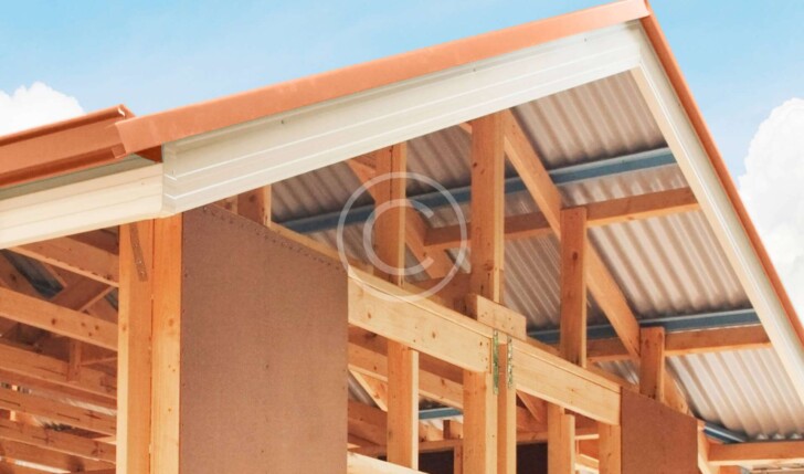 Stock photo of roof during building process